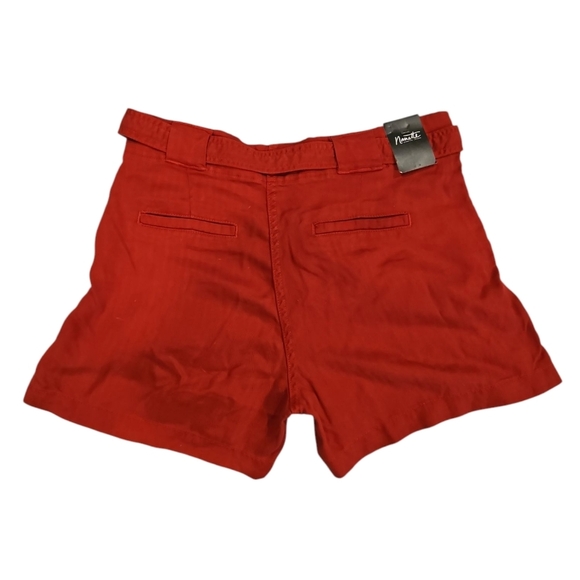 Nanette Lepore NWT SZ 8 Colorful Red 4" Paperbag Shorts W/Pockets And Tie Belt - Picture 2 of 10